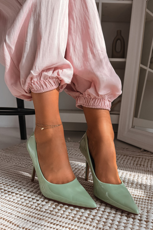 Klasikiniai lakuoti aukštakulniaisuImitacji Skóry žalios spalvos Odira