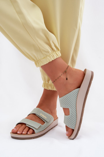 Moteriškos šlepetės INBLU AG000015 žalios spalvos