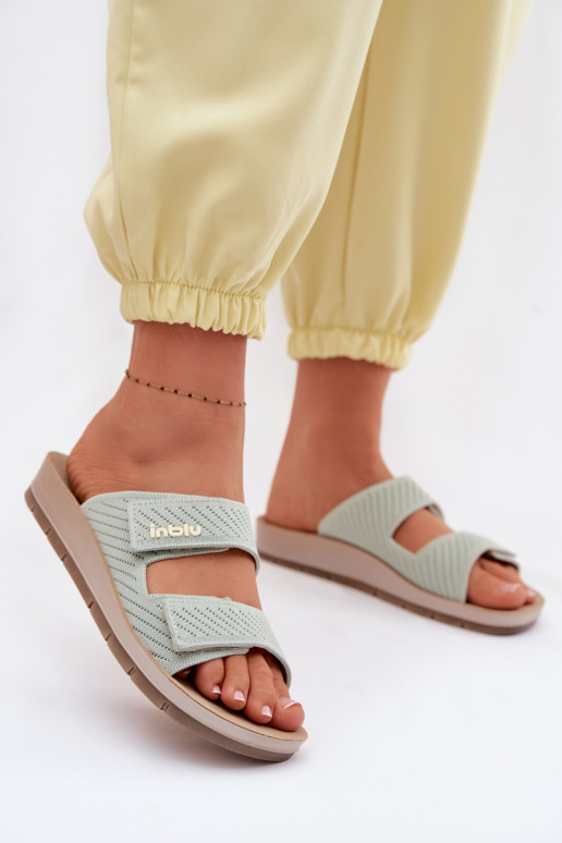 Moteriškos šlepetės INBLU AG000015 žalios spalvos