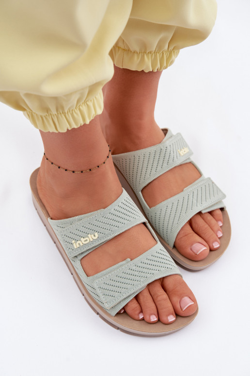 Moteriškos šlepetės INBLU AG000015 žalios spalvos