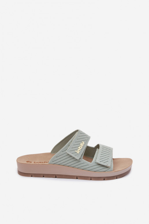 Moteriškos šlepetės INBLU AG000015 žalios spalvos