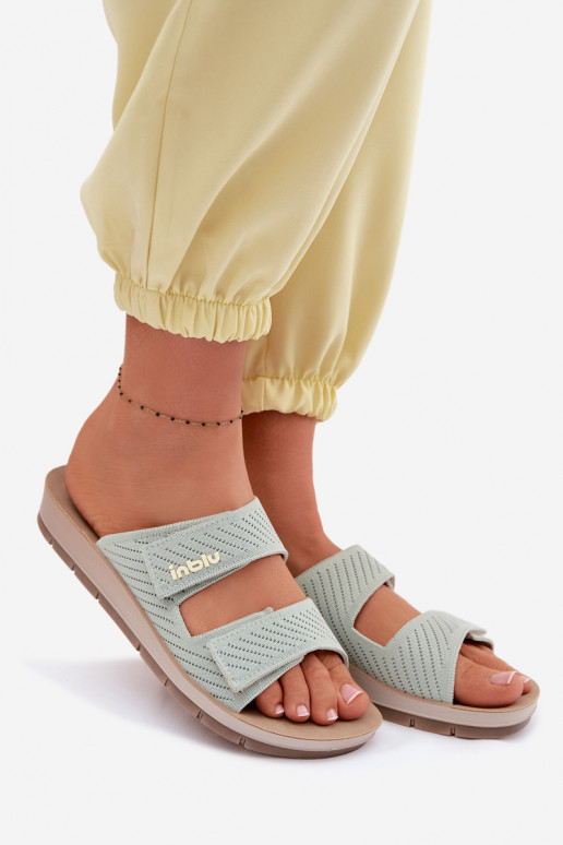 Moteriškos šlepetės INBLU AG000015 žalios spalvos