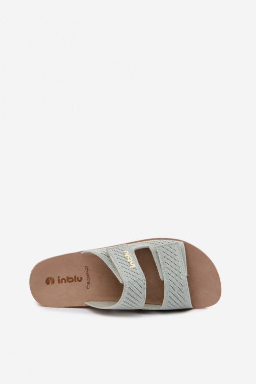 Moteriškos šlepetės INBLU AG000015 žalios spalvos