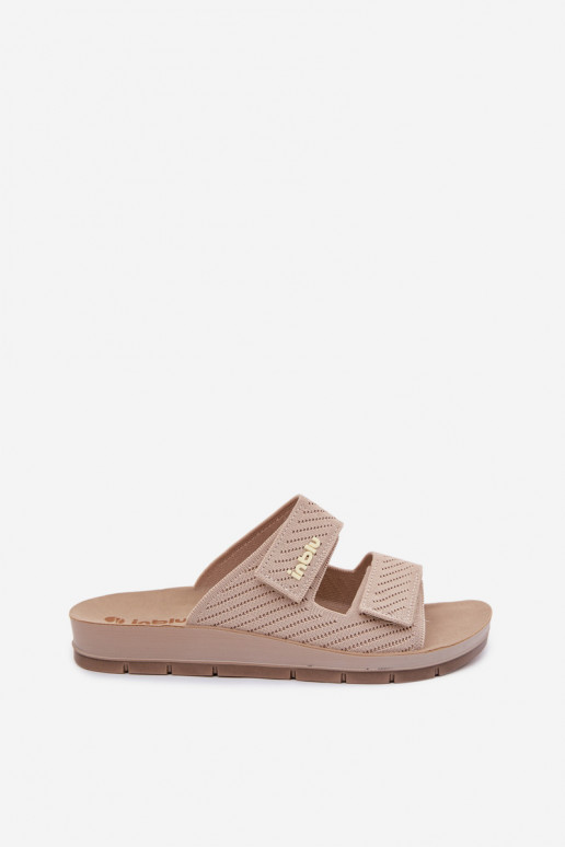 Moteriškos šlepetės INBLU AG000015 smėlio spalvos