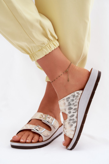 Moteriškos šlepetės su sagtimis Inblu CP000063 baltos spalvos