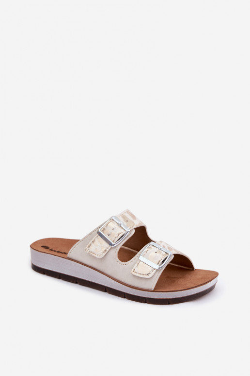 Moteriškos šlepetės su sagtimis Inblu CP000063 baltos spalvos