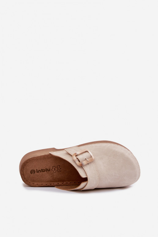 Šlepetės Klumpės Moteriškas su sagtimis Inblu TF000003 dramblio kaulo spalvos