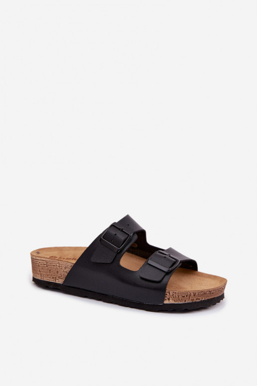 Moteriškos šlepetės su sagtimis Inblu NM000039 juodos spalvos