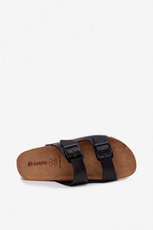 Moteriškos šlepetės su sagtimis Inblu NM000039 juodos spalvos