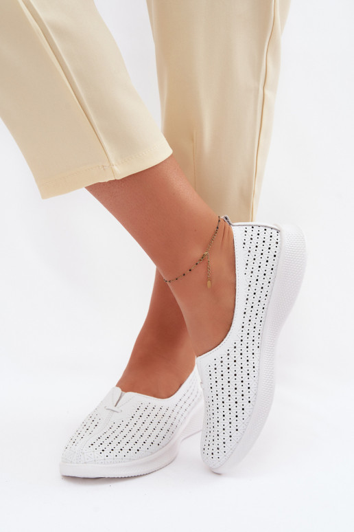 Oda su aužūro elementais batai Moteriškas baltos spalvos Eliva