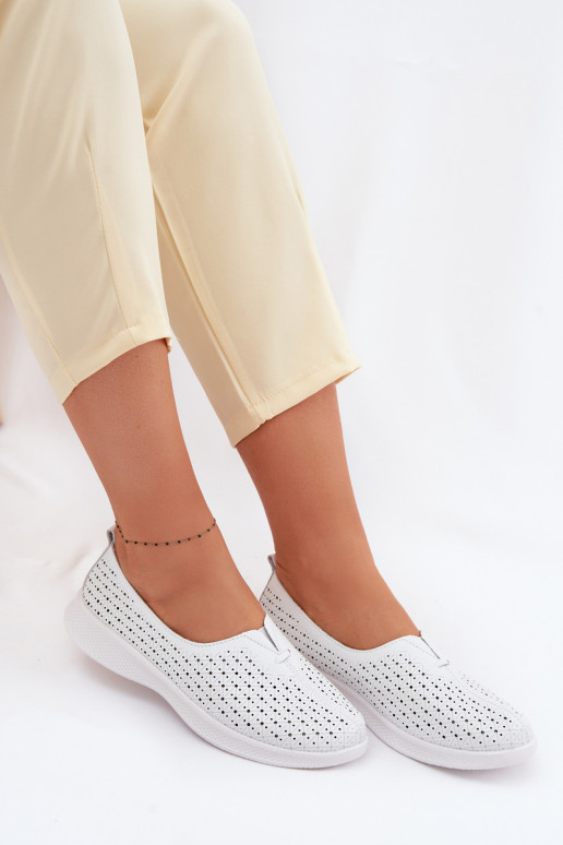 Oda su aužūro elementais batai Moteriškas baltos spalvos Eliva