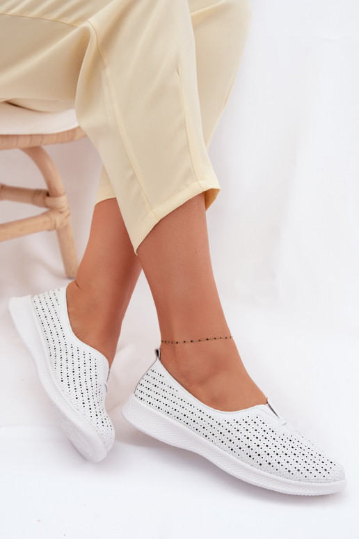 Oda su aužūro elementais batai Moteriškas baltos spalvos Eliva