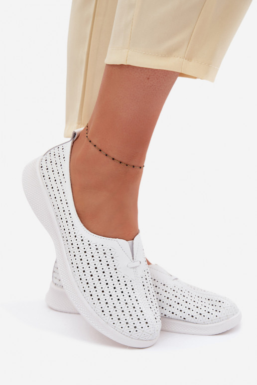 Oda su aužūro elementais batai Moteriškas baltos spalvos Eliva