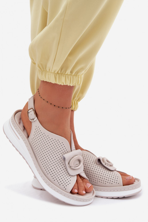 Moteriškos basutės Moteriškas Su puošniais Detalem pilkos spalvos Deliva