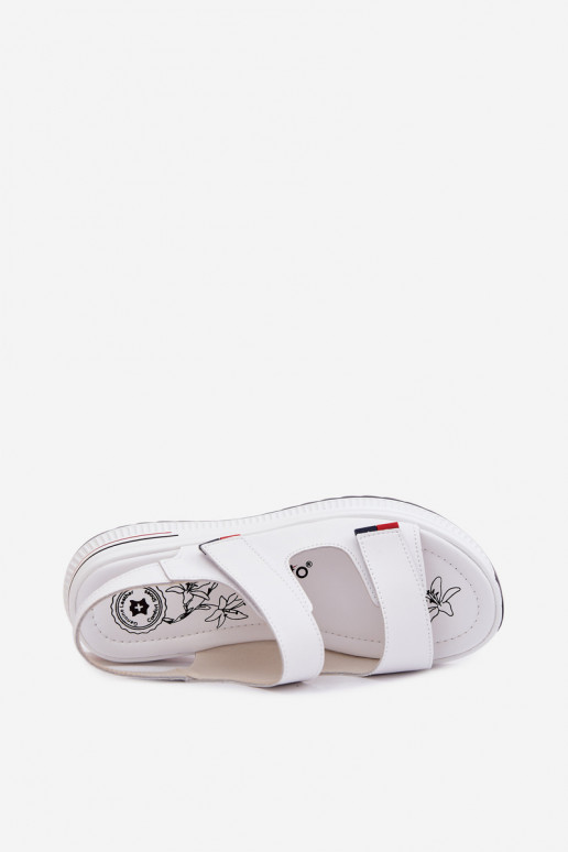 Moteriškos basutės Moteriškas su platforma su lipniais užsegimais baltos spalvos Jemela