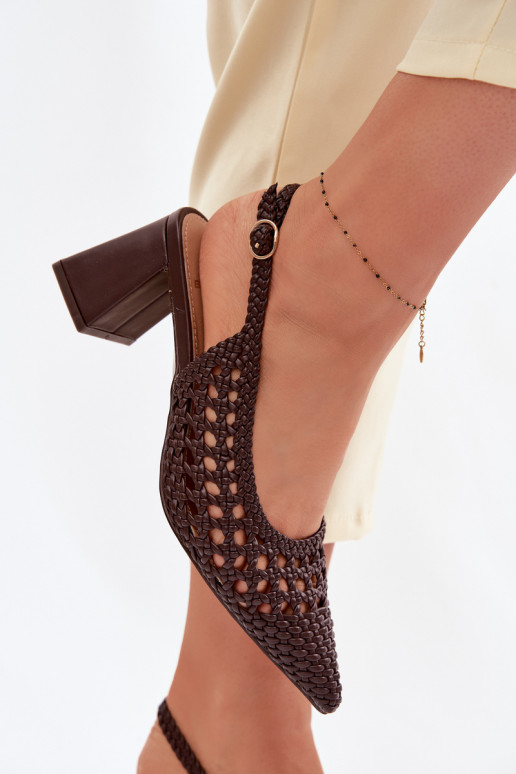 su raštais Moteriškos aukštakulnės basutės CzekoladoĮe Kedira