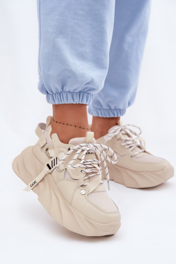 Oda Sneakers modelio batai Moteriškas GOE TT2N4012 smėlio spalvos