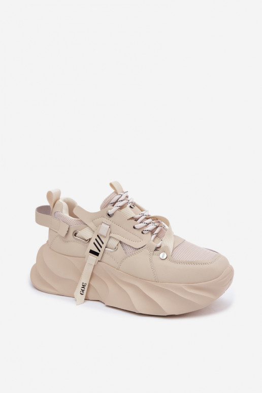 Oda Sneakers modelio batai Moteriškas GOE TT2N4012 smėlio spalvos