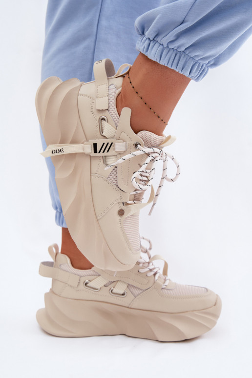 Oda Sneakers modelio batai Moteriškas GOE TT2N4012 smėlio spalvos