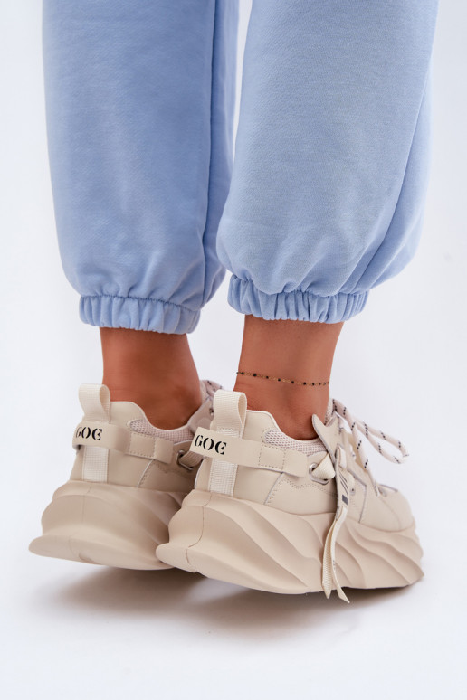 Oda Sneakers modelio batai Moteriškas GOE TT2N4012 smėlio spalvos