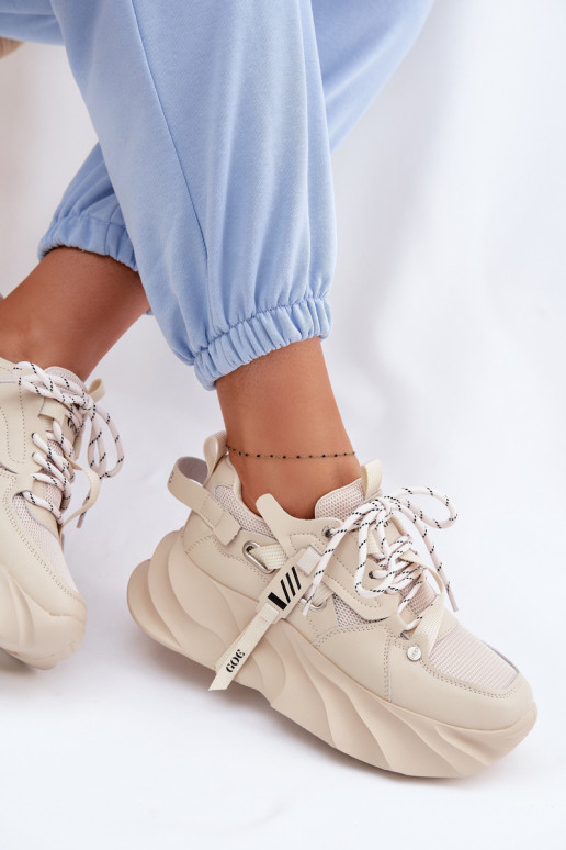 Oda Sneakers modelio batai Moteriškas GOE TT2N4012 smėlio spalvos