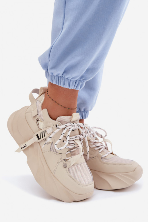 Oda Sneakers modelio batai Moteriškas GOE TT2N4012 smėlio spalvos