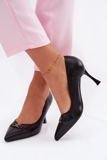 aukštakulniai bateliai Su puošniais Detalem Vinceza 62291 juodos spalvos