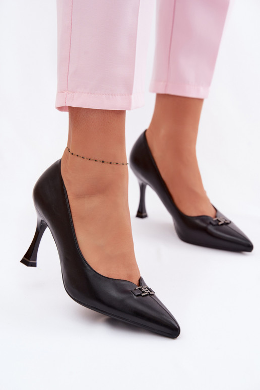 aukštakulniai bateliai Su puošniais Detalem Vinceza 62291 juodos spalvos