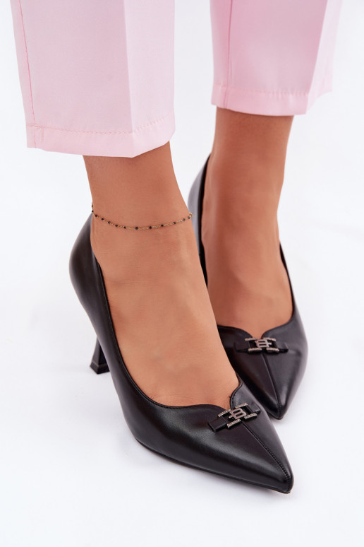 aukštakulniai bateliai Su puošniais Detalem Vinceza 62291 juodos spalvos