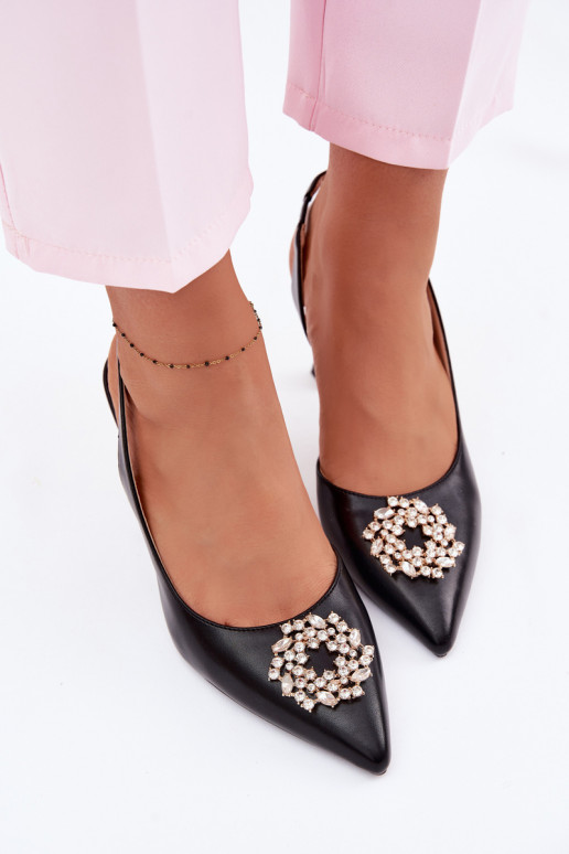 Aukštakulniai sandalai Su papuošalais Vinceza 62277 juodos spalvos