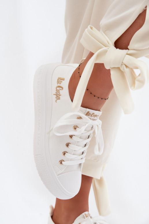 laisvalaikio batai su platforma Lee Cooper LCIN-26-44-4482 baltos spalvos