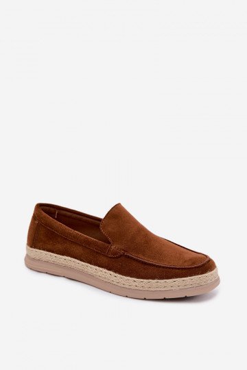 Vyrų mokasinai espadrilės rudi Rexton