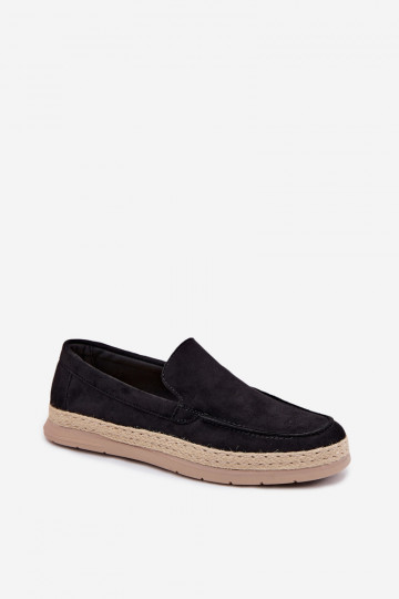 Vyrų mokasinai espadrilės juodi Rexton