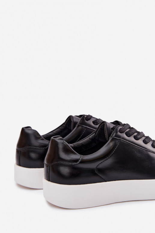 Sneakers modelio batai vyrams iš eko odos juodos spalvos Velton