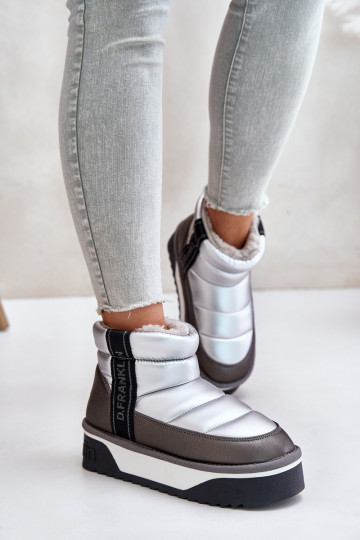 Žemas sniego batai Ant storo pado D.Franklin DFSH371010 sidabro spalvos