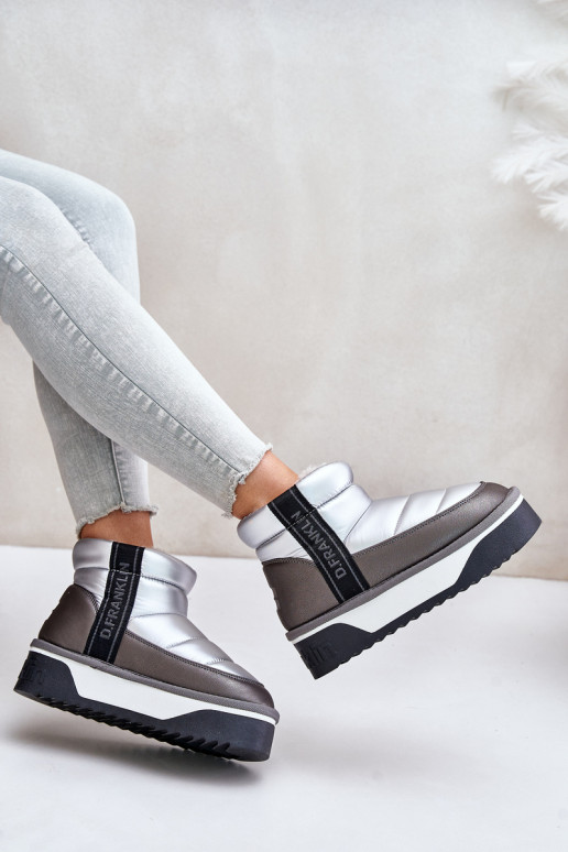 Žemas sniego batai Ant storo pado D.Franklin DFSH371010 sidabro spalvos