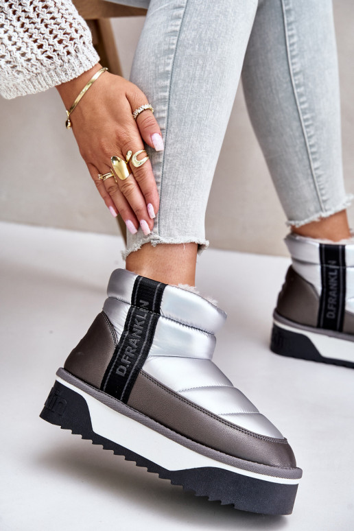 Žemas sniego batai Ant storo pado D.Franklin DFSH371010 sidabro spalvos