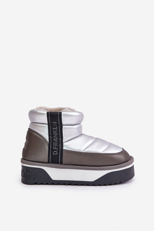 Žemas sniego batai Ant storo pado D.Franklin DFSH371010 sidabro spalvos