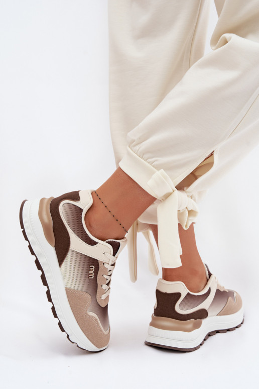 Sneakers modelio batai Moteriškas su platforma rudos spalvos Lelmira