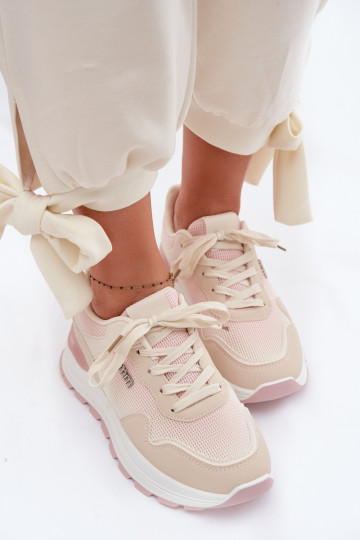 Sneakers modelio batai Moteriškas su platforma smėlio spalvos Lelmira 2