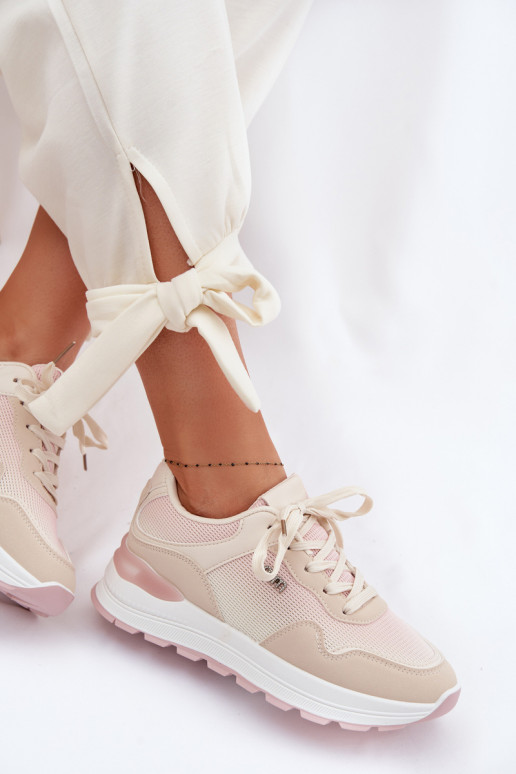 Sneakers modelio batai Moteriškas su platforma smėlio spalvos Lelmira