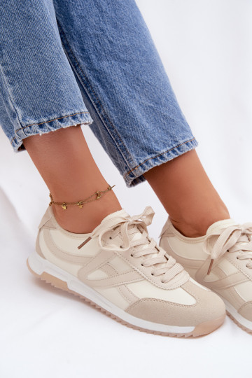 Sneakers modelio batai Moteriškas Vinceza 11674 smėlio spalvos
