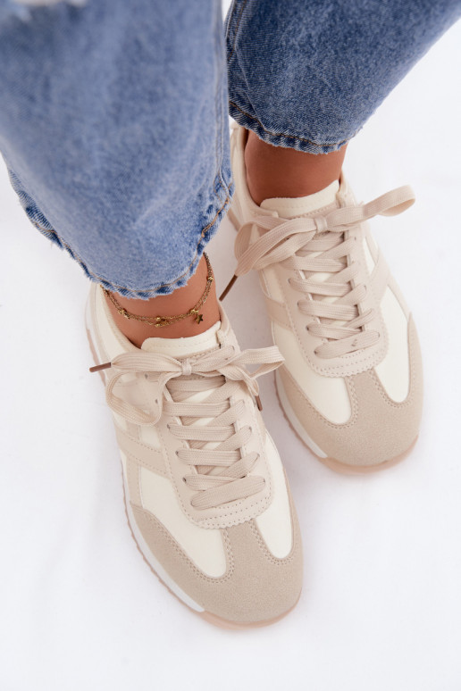 Sneakers modelio batai Moteriškas Vinceza 11674 smėlio spalvos