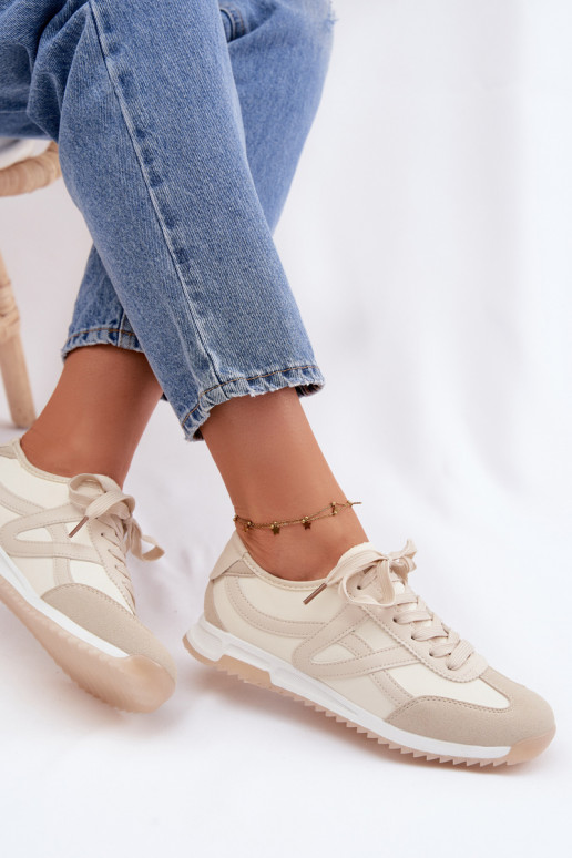 Sneakers modelio batai Moteriškas Vinceza 11674 smėlio spalvos