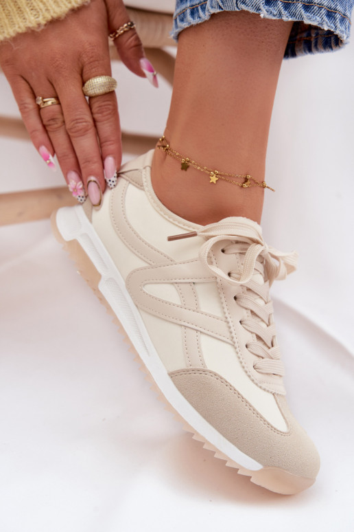 Sneakers modelio batai Moteriškas Vinceza 11674 smėlio spalvos