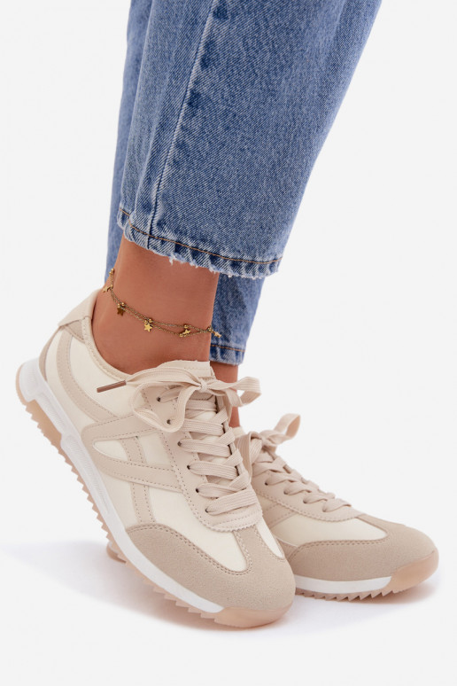Sneakers modelio batai Moteriškas Vinceza 11674 smėlio spalvos