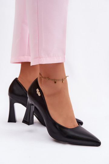 Elegantiško stiliaus Bateliai su kulniukais Vinceza 62276 juodos spalvos 2