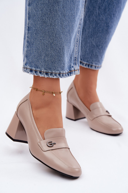 Oda batai Moteriškas su kulniukais Vinceza 18119 smėlio spalvos