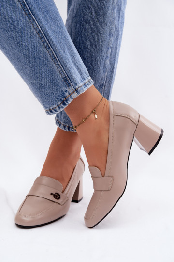 Oda batai Moteriškas su kulniukais Vinceza 18119 smėlio spalvos 2