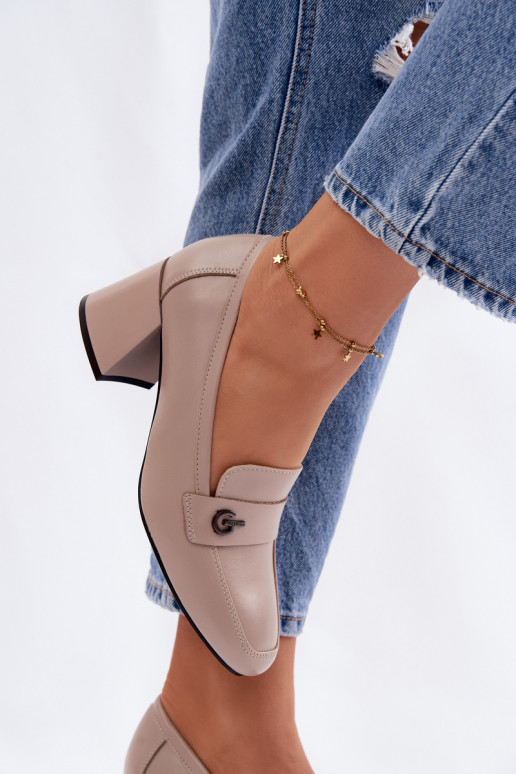 Oda batai Moteriškas su kulniukais Vinceza 18119 smėlio spalvos